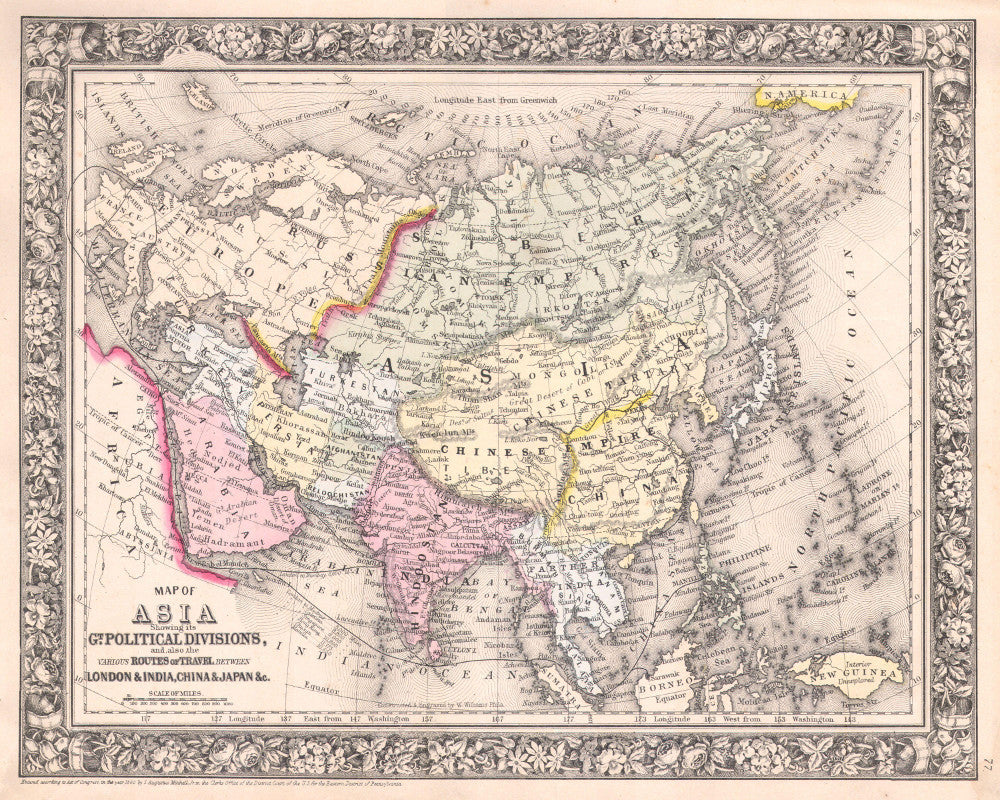 Asia Map Print Vintage Poster Old Map as Art - OnTrendAndFab