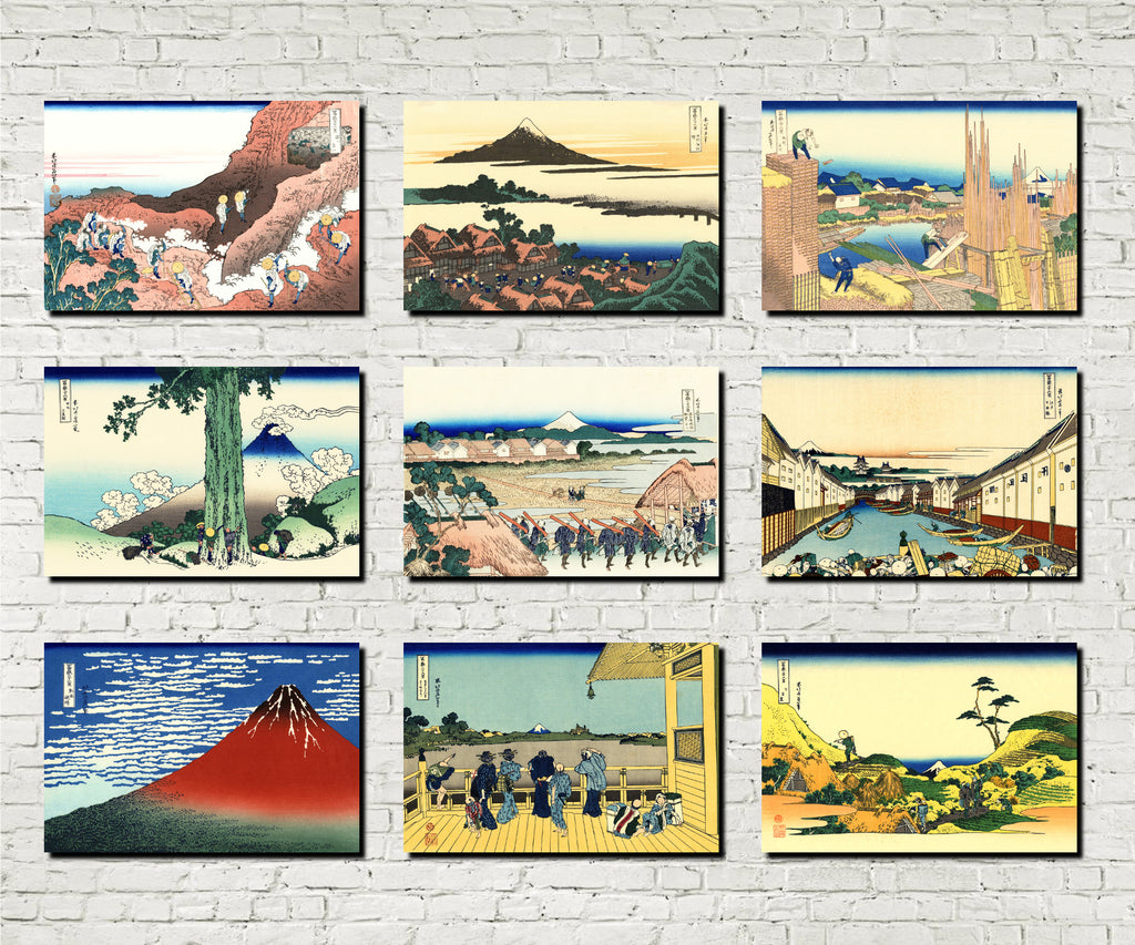 Set 9 Japanese Prints 36 Views Mount Fuji C