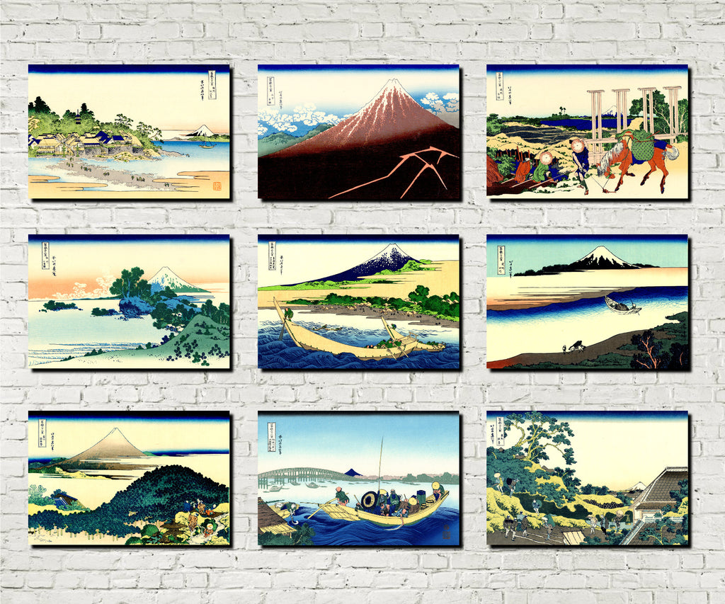 Set 9 Japanese Prints 36 Views Mount Fuji D
