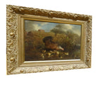 Chicken Ducklings Farm Painting Original 19th Century Framed