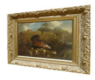 Chicken Ducklings Farm Painting Original 19th Century Framed