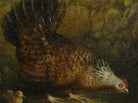 Chicken Ducklings Farm Painting Original 19th Century Framed