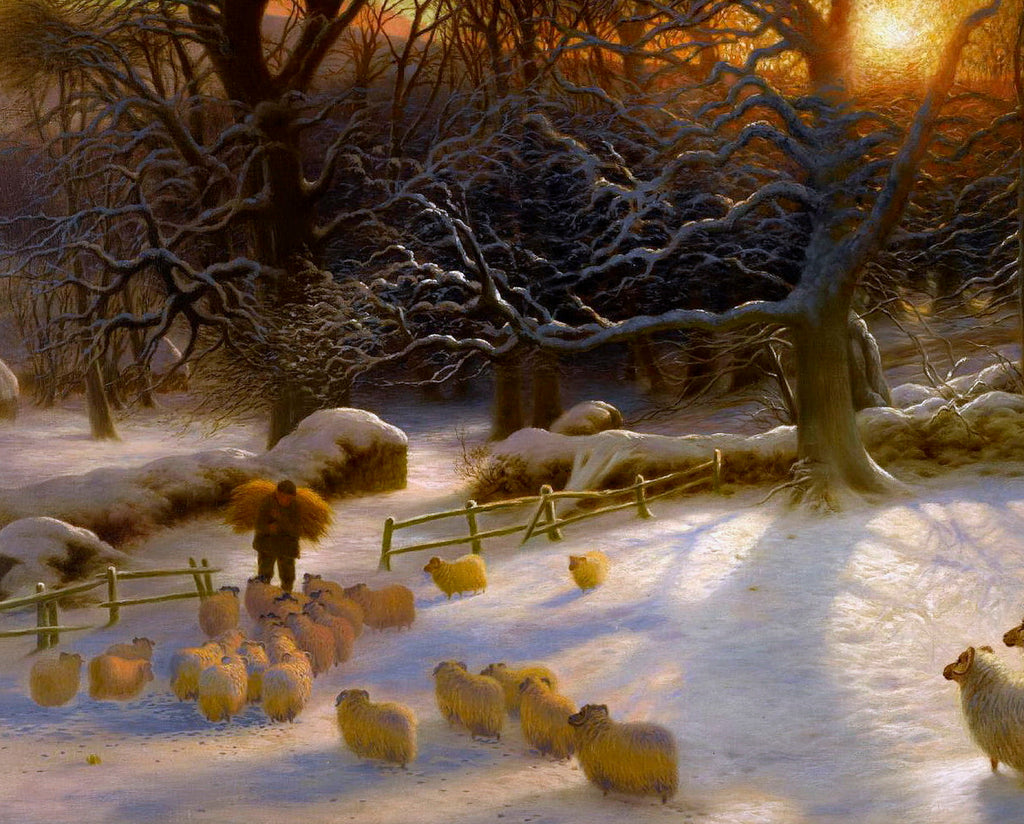 Joseph Farquharson Fine Art Print, Winter Landscape Sunset