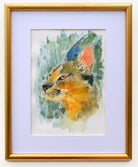 Caracal Lynx Watercolor Painting Big Cat Painting Framed by Andi Lucas