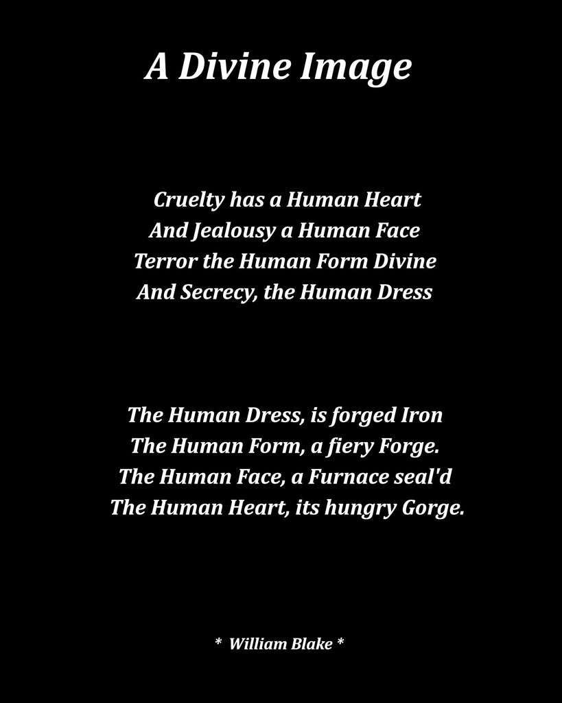 A Divine Image Poem by William Blake, Typography Print