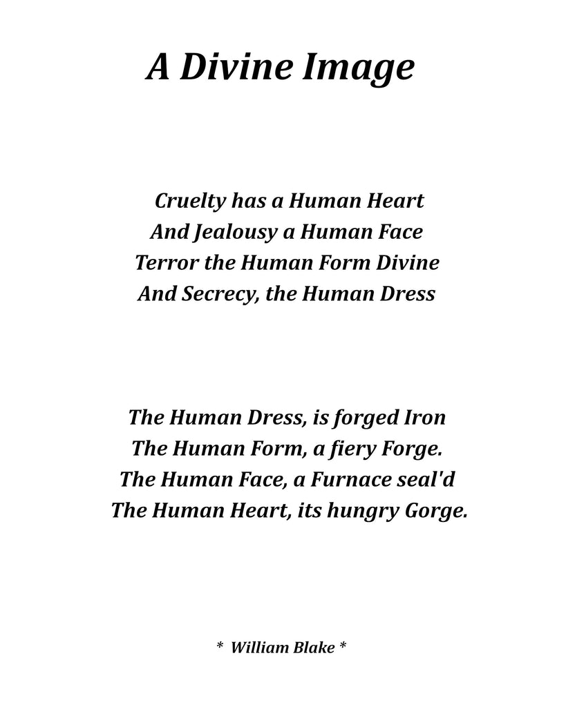 A Divine Image Poem by William Blake, Typography Print