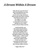 A Dream Within A Dream Poem by Edgar Allan Poe, Typography Print