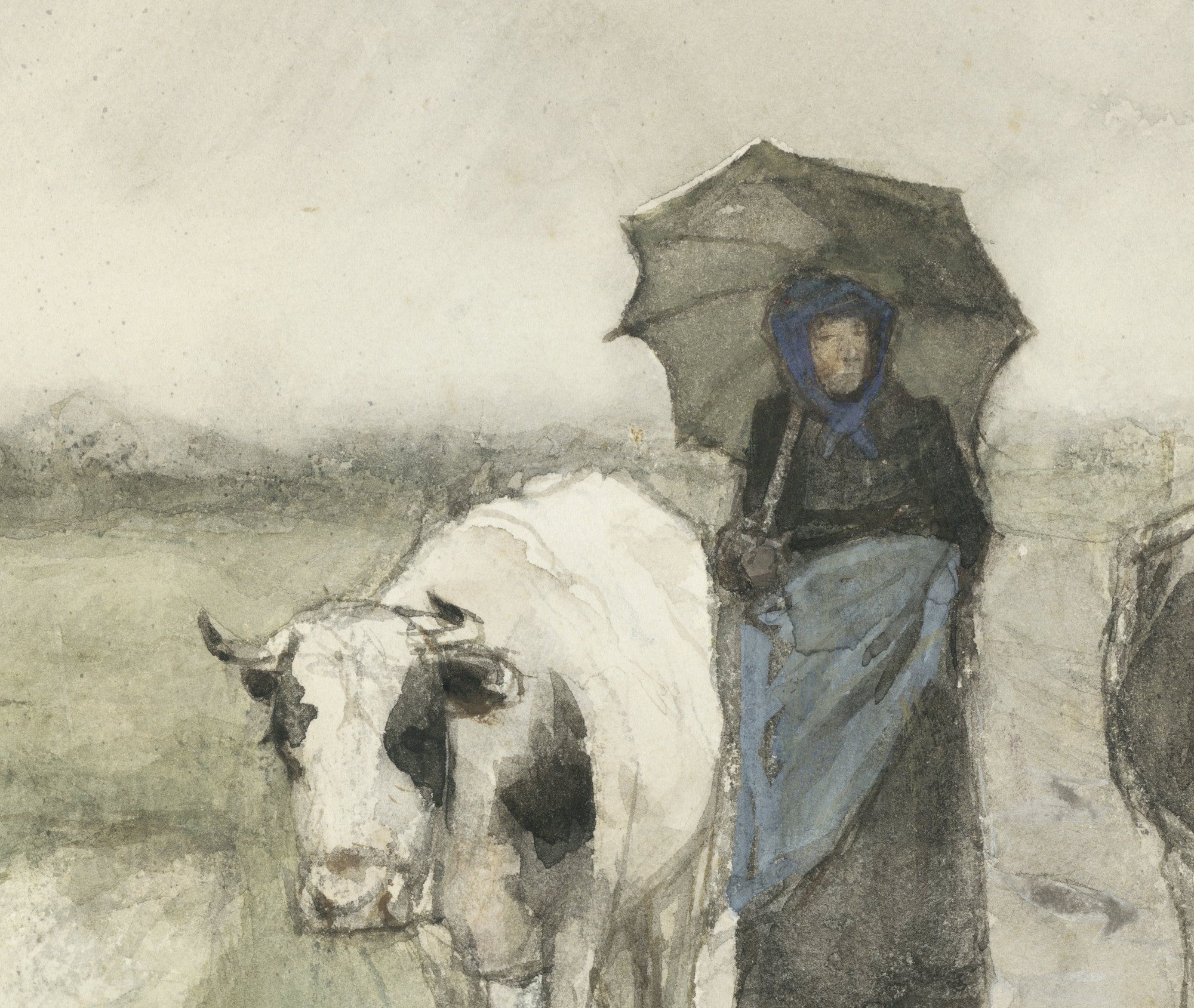 A Herdess with Cows on a Country Road in the Rain, Anton Mauve Fine Art Print