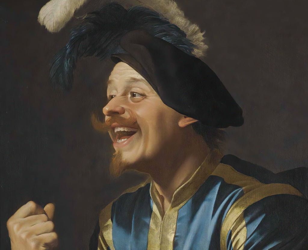 A Laughing Violinist, Gerard van Honthorst Fine Art Print