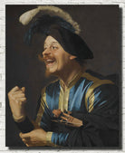 A Laughing Violinist, Gerard van Honthorst Fine Art Print