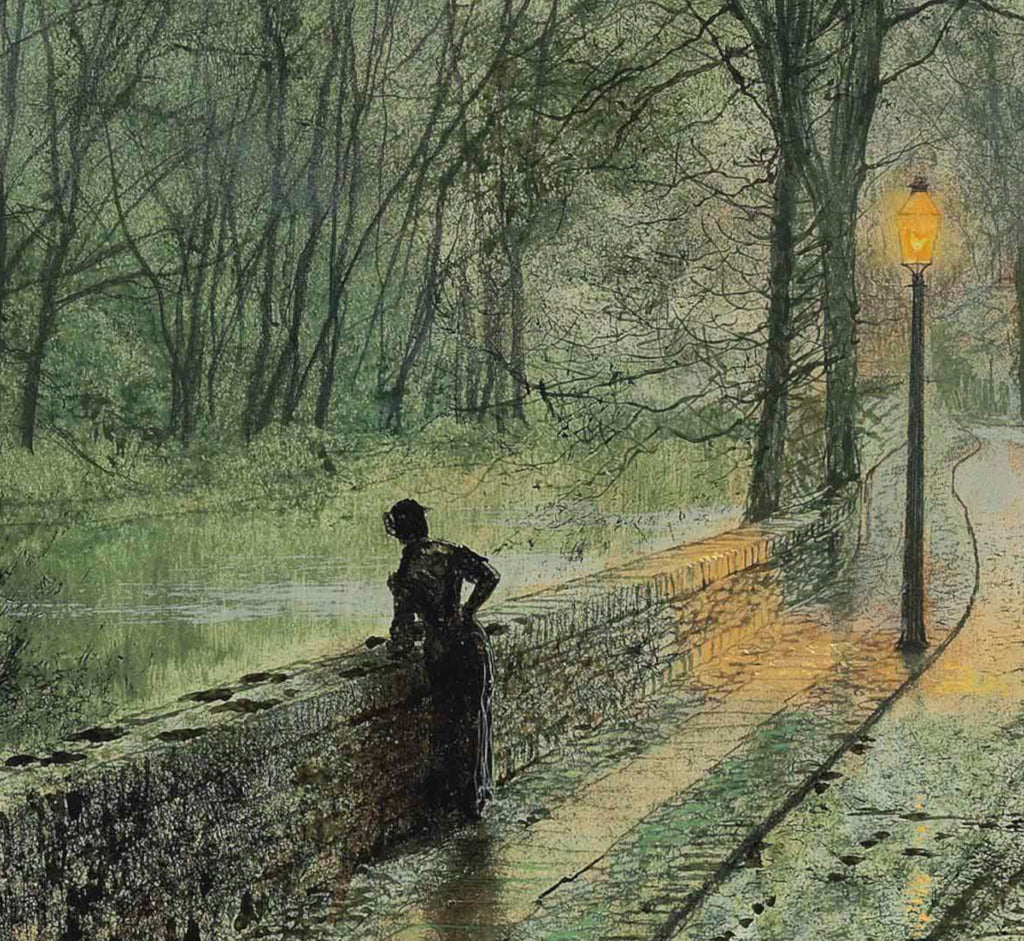 John Atkinson Grimshaw Fine Art Print: A Moonlit Stroll