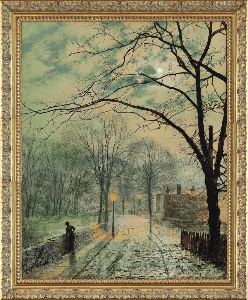 John Atkinson Grimshaw, A Moonlit stroll, Gallery Quality Canvas Reproduction