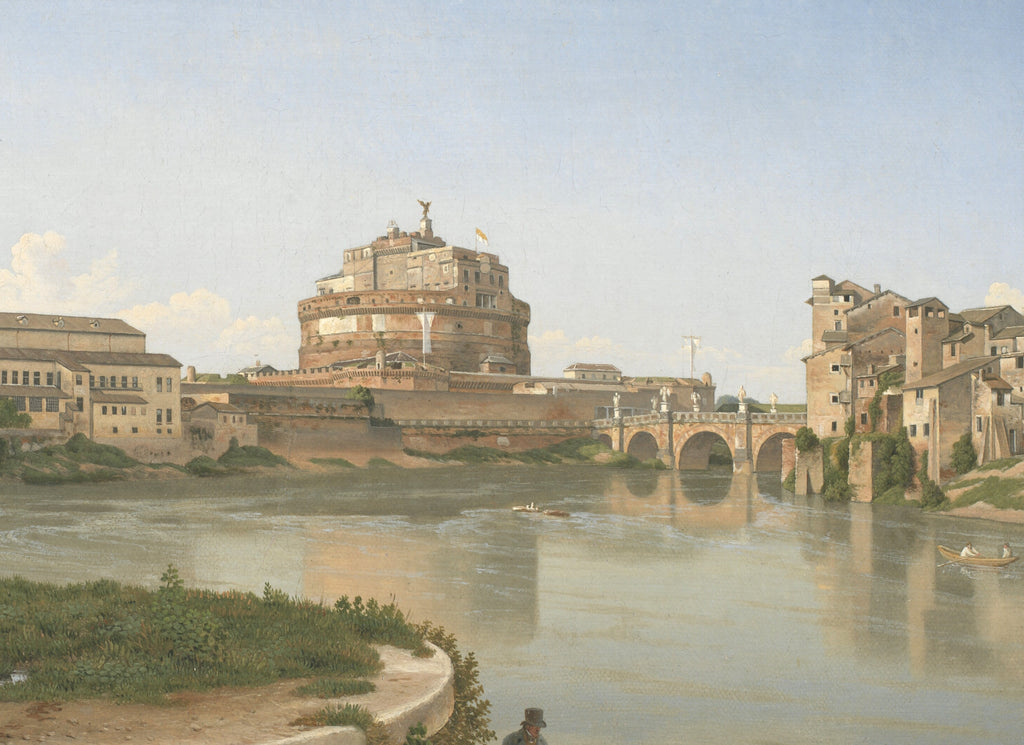 A View across the Tiber from Trastevere towards Castel S. Angelo, C W Eckersberg