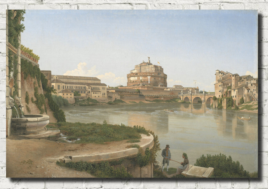 A View across the Tiber from Trastevere towards Castel S. Angelo, C W Eckersberg