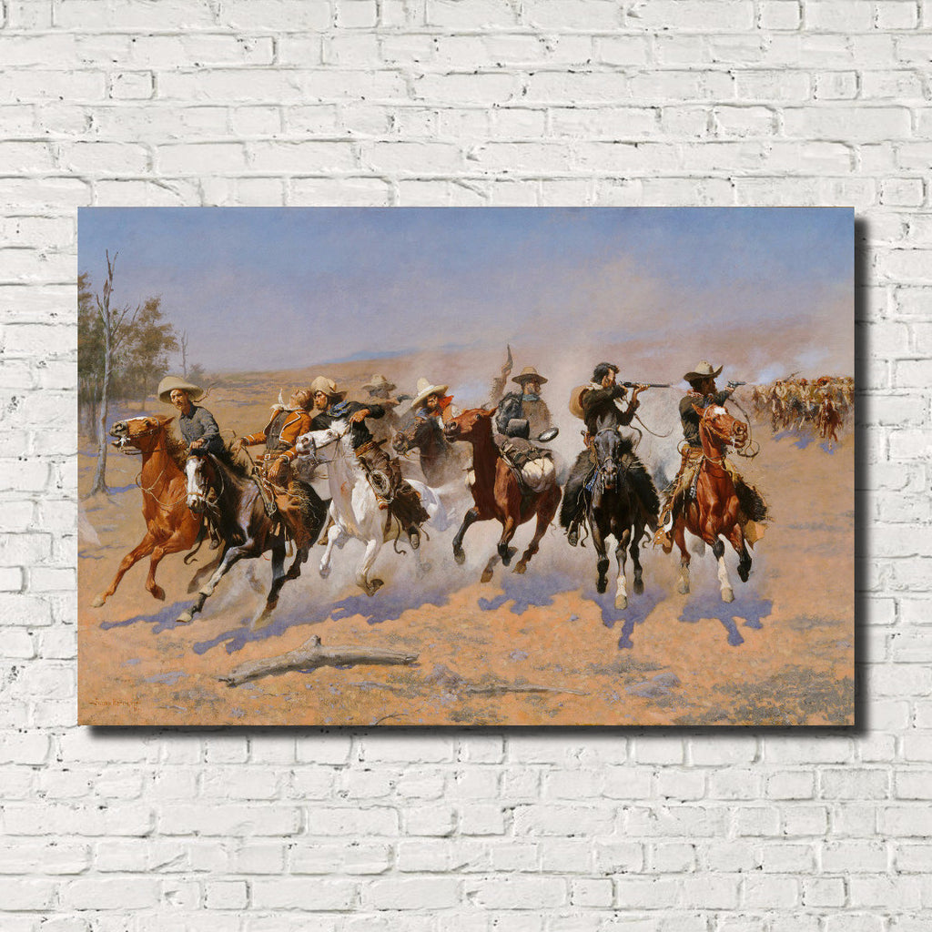 Frederic Remington, Old Masters Fine Art Print : Dash for the Timber