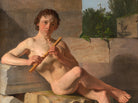 Constantin Hansen Fine Art Print, A Male Model Playing Flute