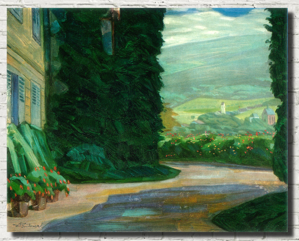 Wilhelm Trubner Fine Art Print, Abbey terrace with a view of Schlierbach