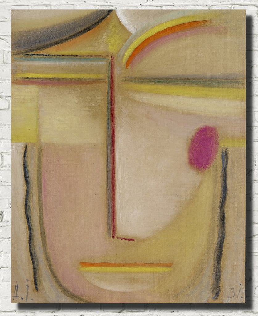 Alexej von Jawlensky Fine Art Print, Abstract Head, Gold and Pink