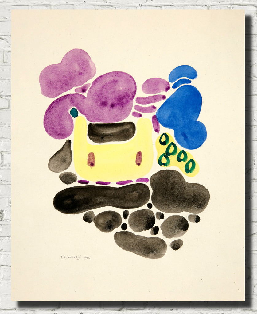 Abstraction Based on Flower Forms, V, David Kakabadzé Print
