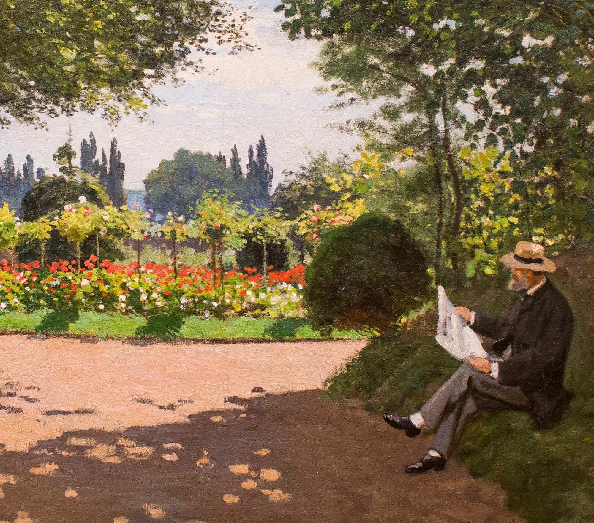 Claude Monet Fine Art Print, Adolphe Monet in the Garden of Le Coteau at Sainte-Adresse