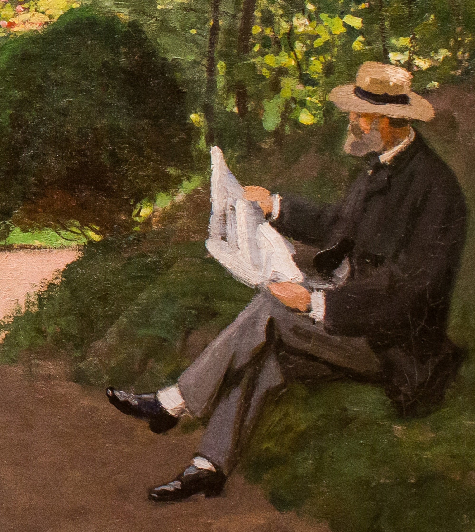 Claude Monet Fine Art Print, Adolphe Monet in the Garden of Le Coteau at Sainte-Adresse