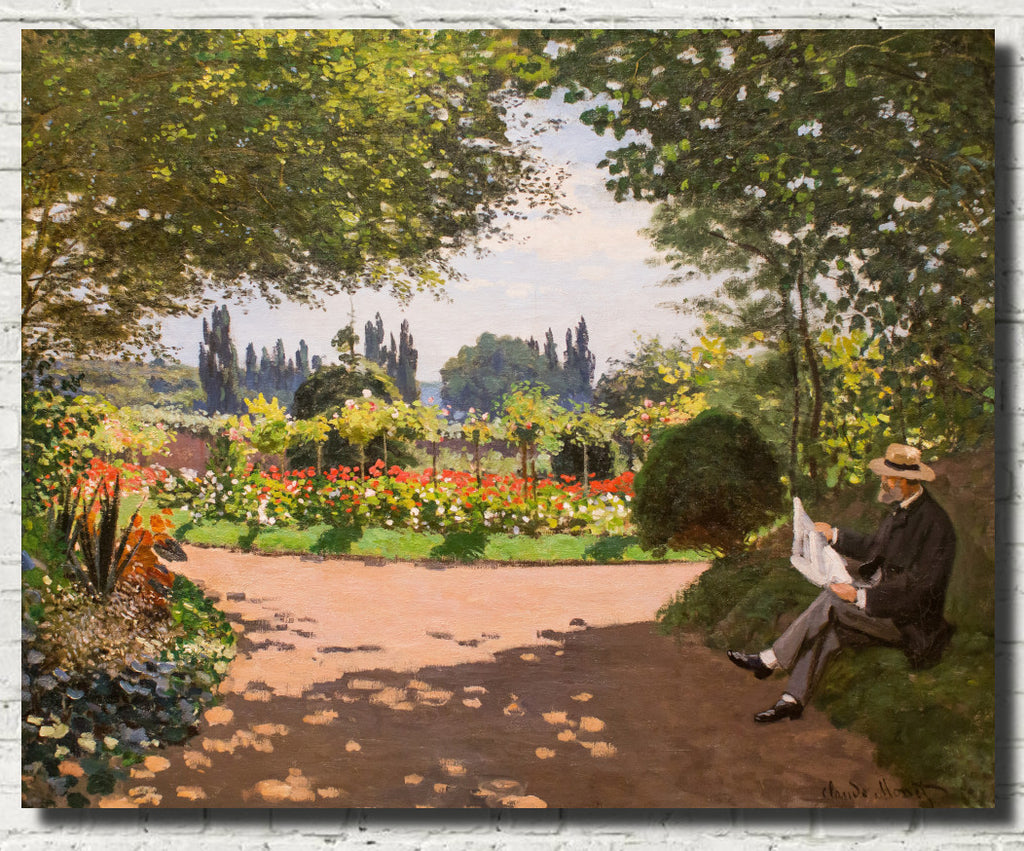 Claude Monet Fine Art Print, Adolphe Monet in the Garden of Le Coteau at Sainte-Adresse