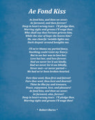 Ae Fond Kiss Poem by Robert Burns, Typography Print