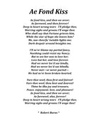 Ae Fond Kiss Poem by Robert Burns, Typography Print