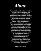 Alone Poem by Edgar Allan Poe, Typography Print