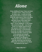 Alone Poem by Edgar Allan Poe, Typography Print