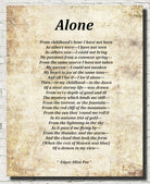 Alone Poem by Edgar Allan Poe, Typography Print