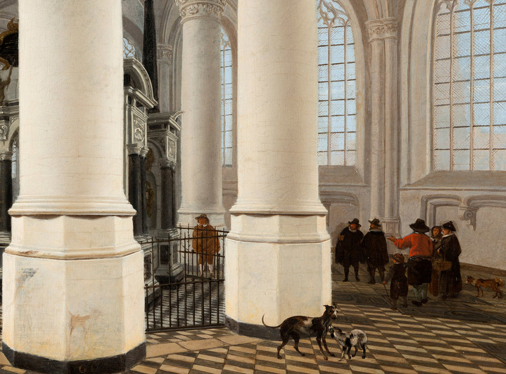 Gerard Houckgeest Baroque Fine Art Print, Ambulatory of the Nieuwe Kerk in Delft
