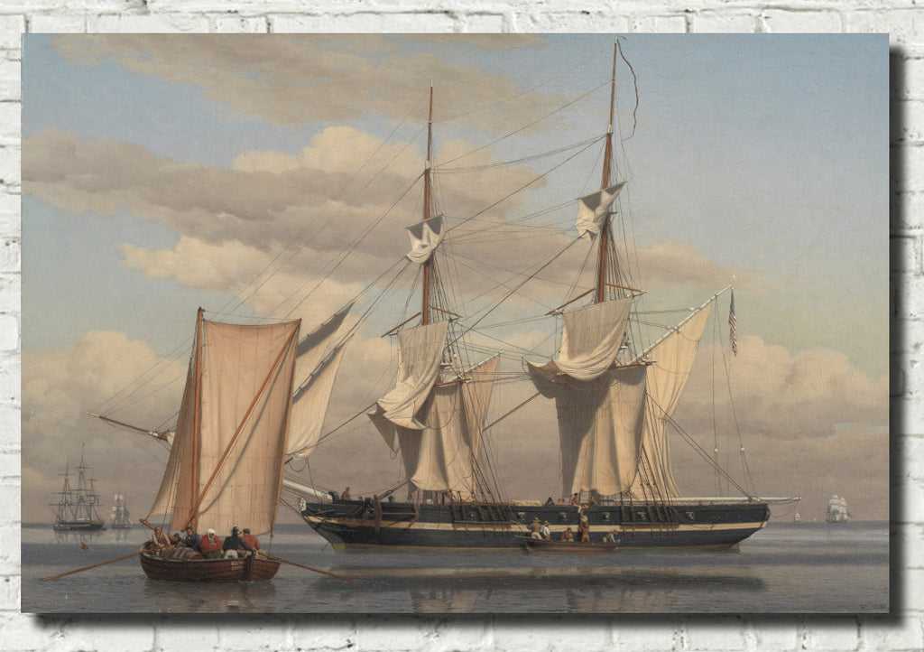 An American Naval Brig Lying at Anchor while Her Sails Are Drying, C W Eckersberg