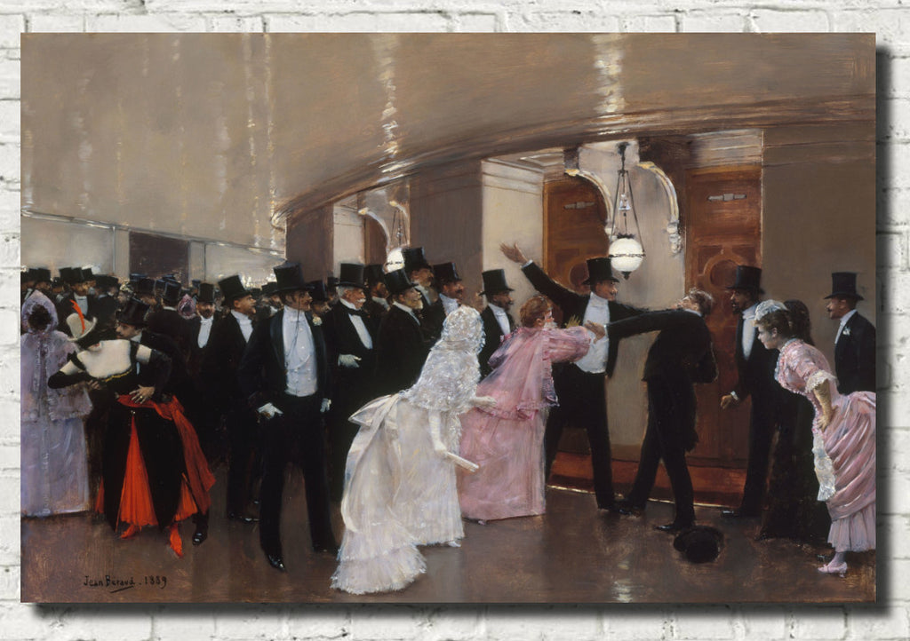 Jean Béraud Impressionist Fine Art Print, An Argument in the Corridors of the Opera