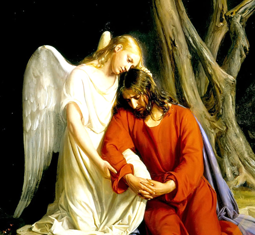 Carl Bloch Fine Art Print, An angel comforting Jesus before his arrest in the Garden of Gethsemane