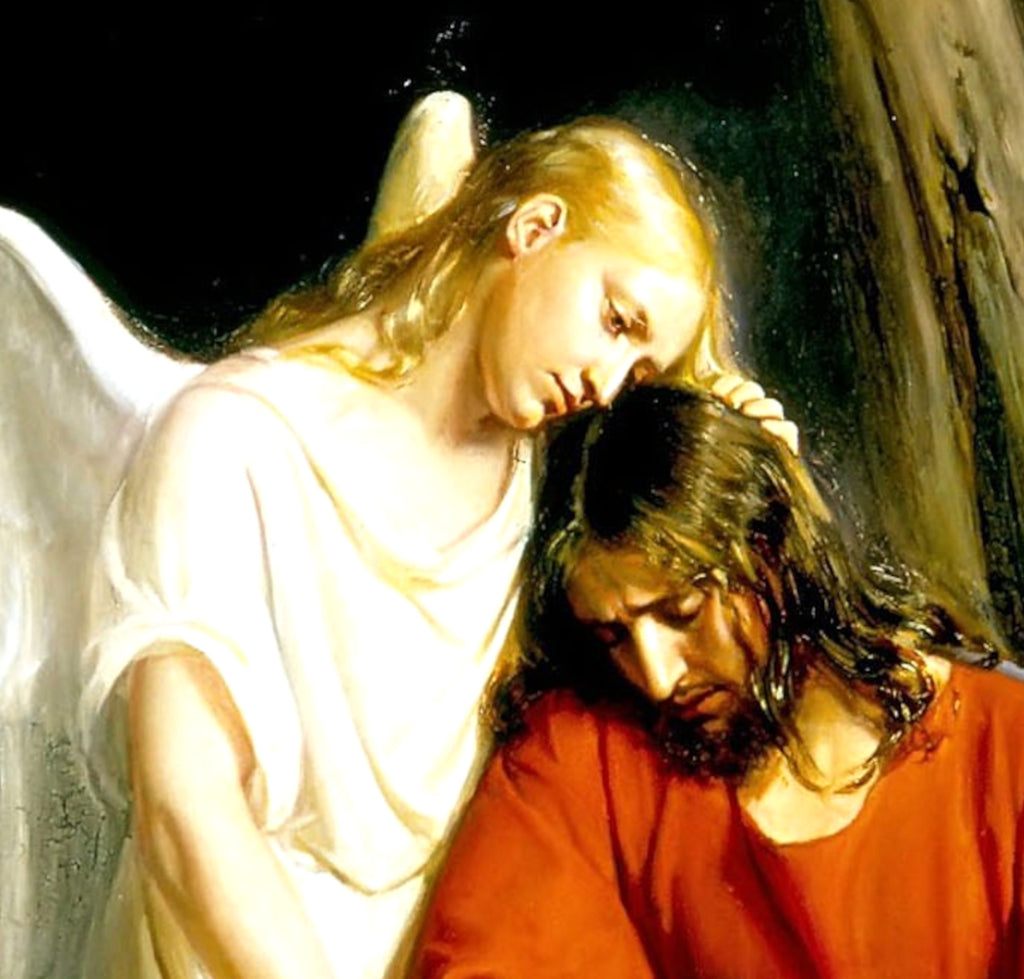 Carl Bloch Fine Art Print, An angel comforting Jesus before his arrest in the Garden of Gethsemane