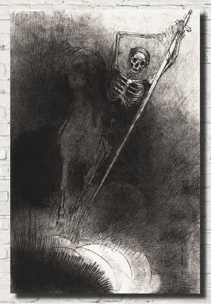 Skeleton on Horseback, Odilon Redon Fine Art Print