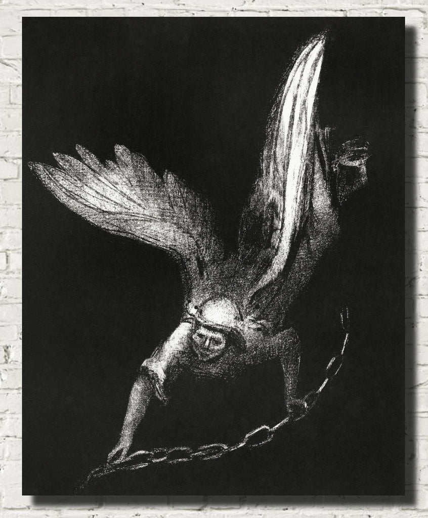 Angel With Key to Bottomless Pit, Odilon Redon Fine Art Print