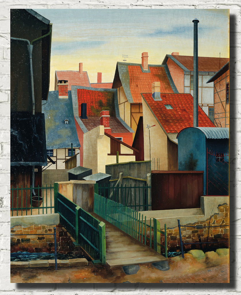 At the Abzucht, Goslar, German townscape, Rudolf Wacker Print