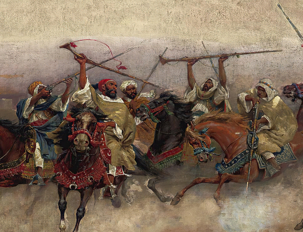 Arab Horsemen In Gallop, Henry Enrico Coleman Fine Art Print