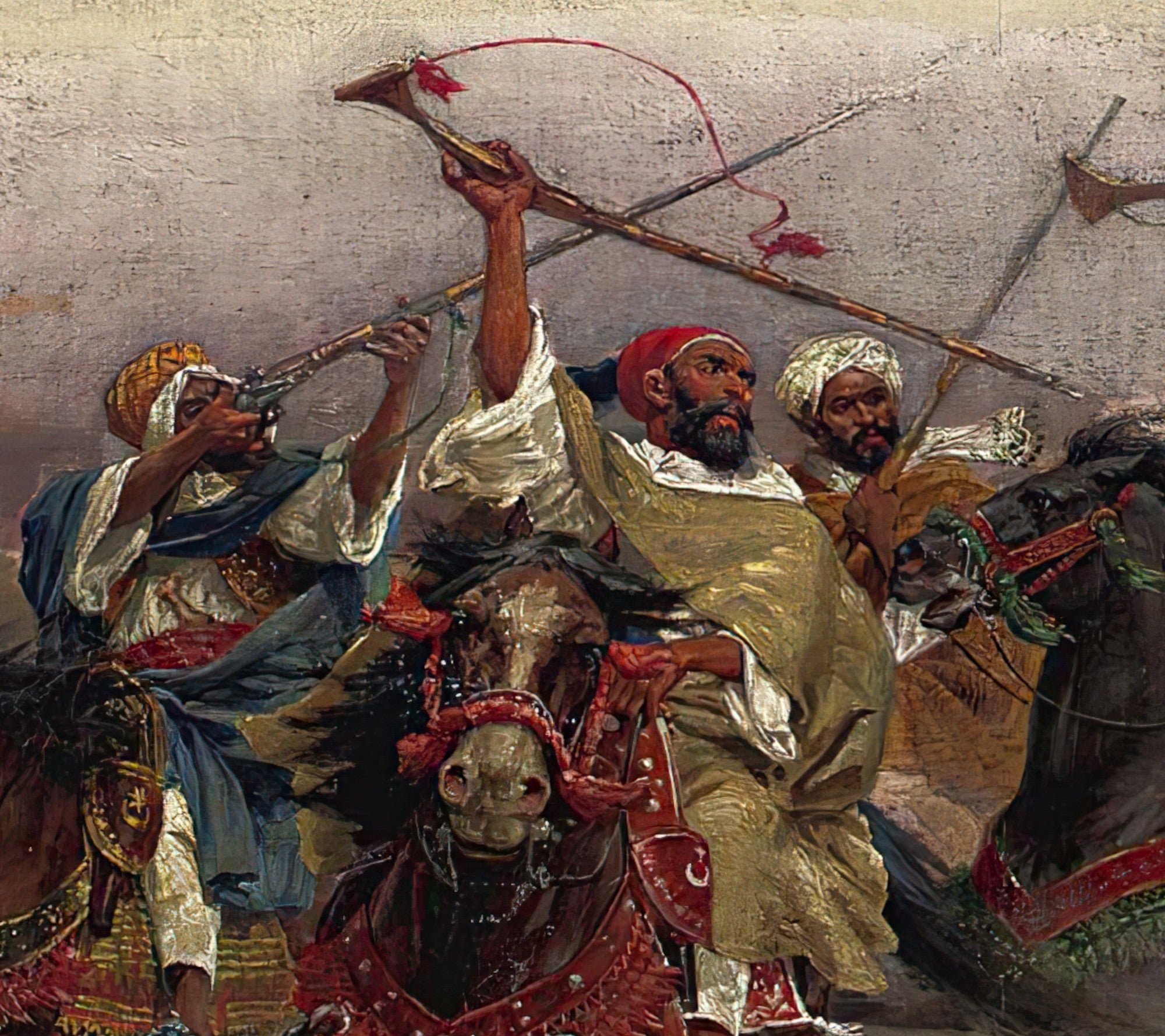 Arab Horsemen In Gallop, Henry Enrico Coleman Fine Art Print