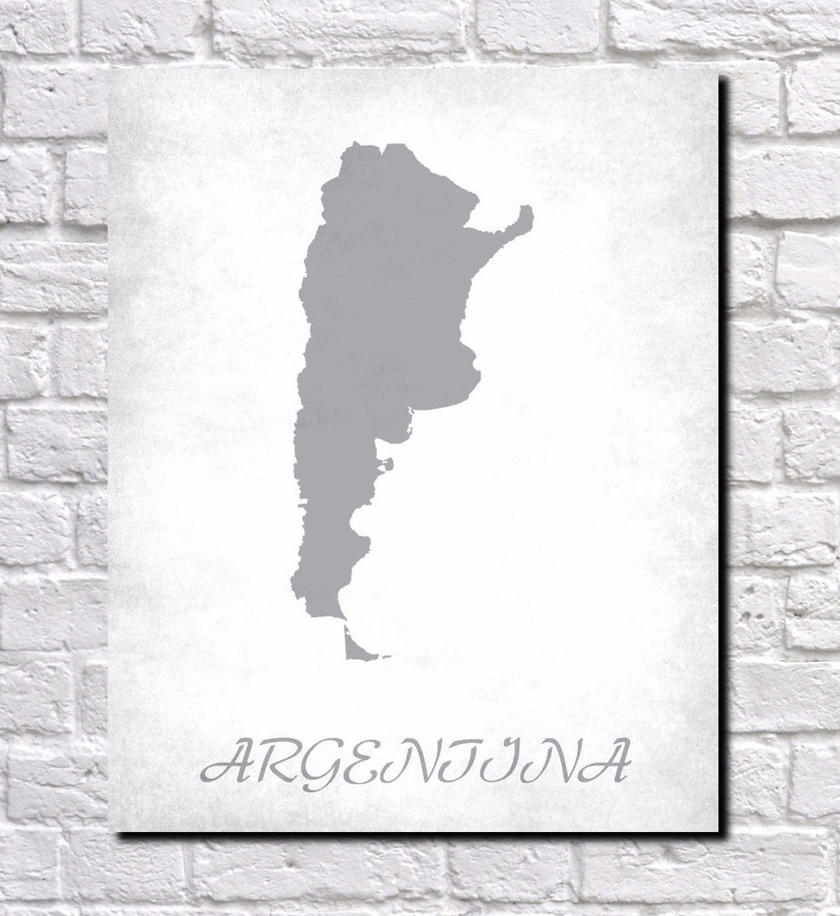 Argentina Map Print Outline Wall Map of Argentina - OnTrendAndFab