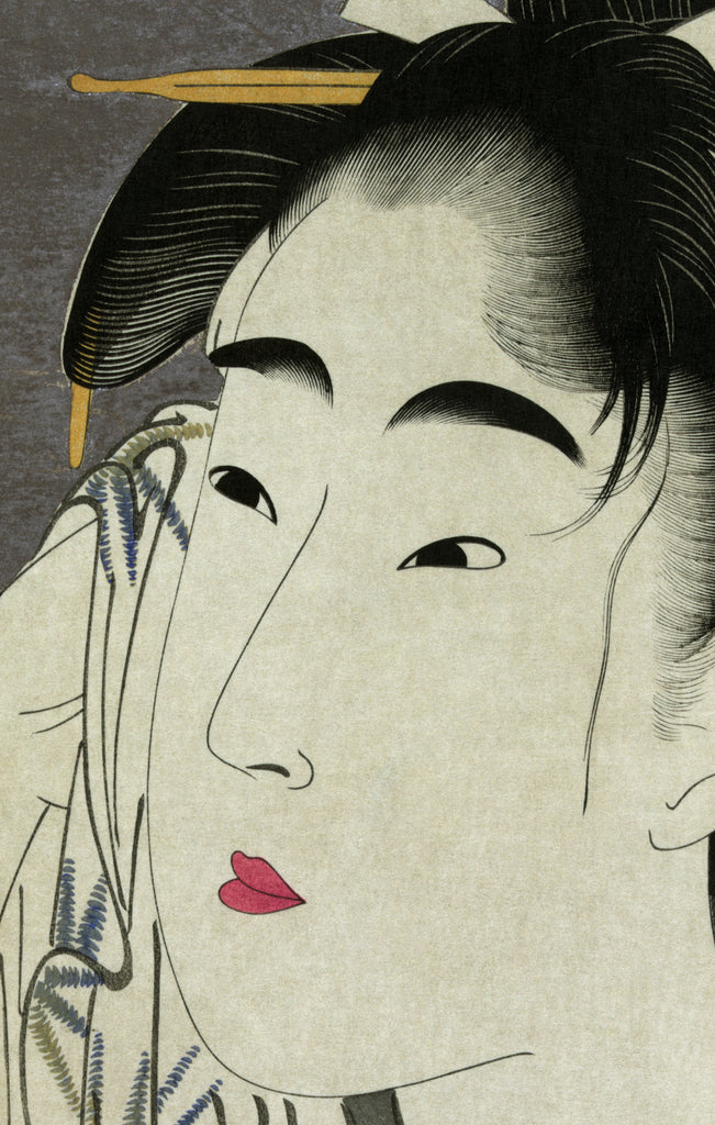 Ase o fuku onna, Japanese Figurative Art Print, Kitagawa Utamaro - GalleryThane.com
