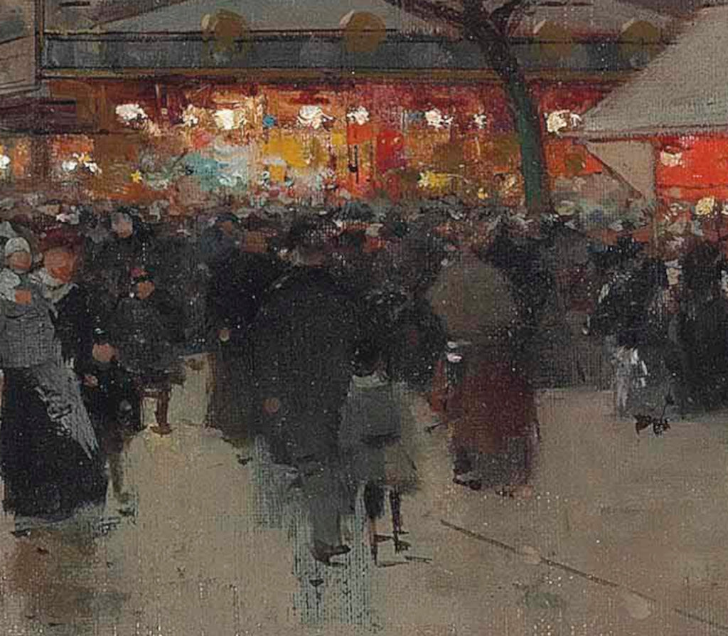 Luigi Loir Fine Art Print, A Paris street fair on the banks of the Seine