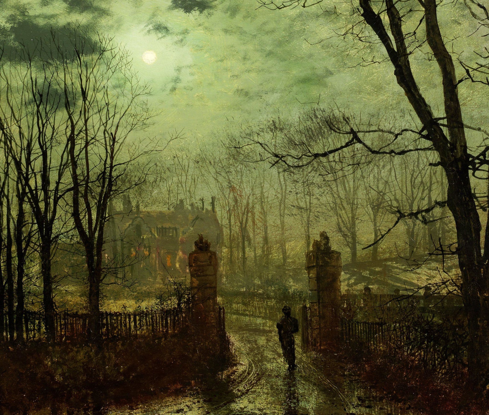 John Atkinson Grimshaw Fine Art Print: At The Park Gate