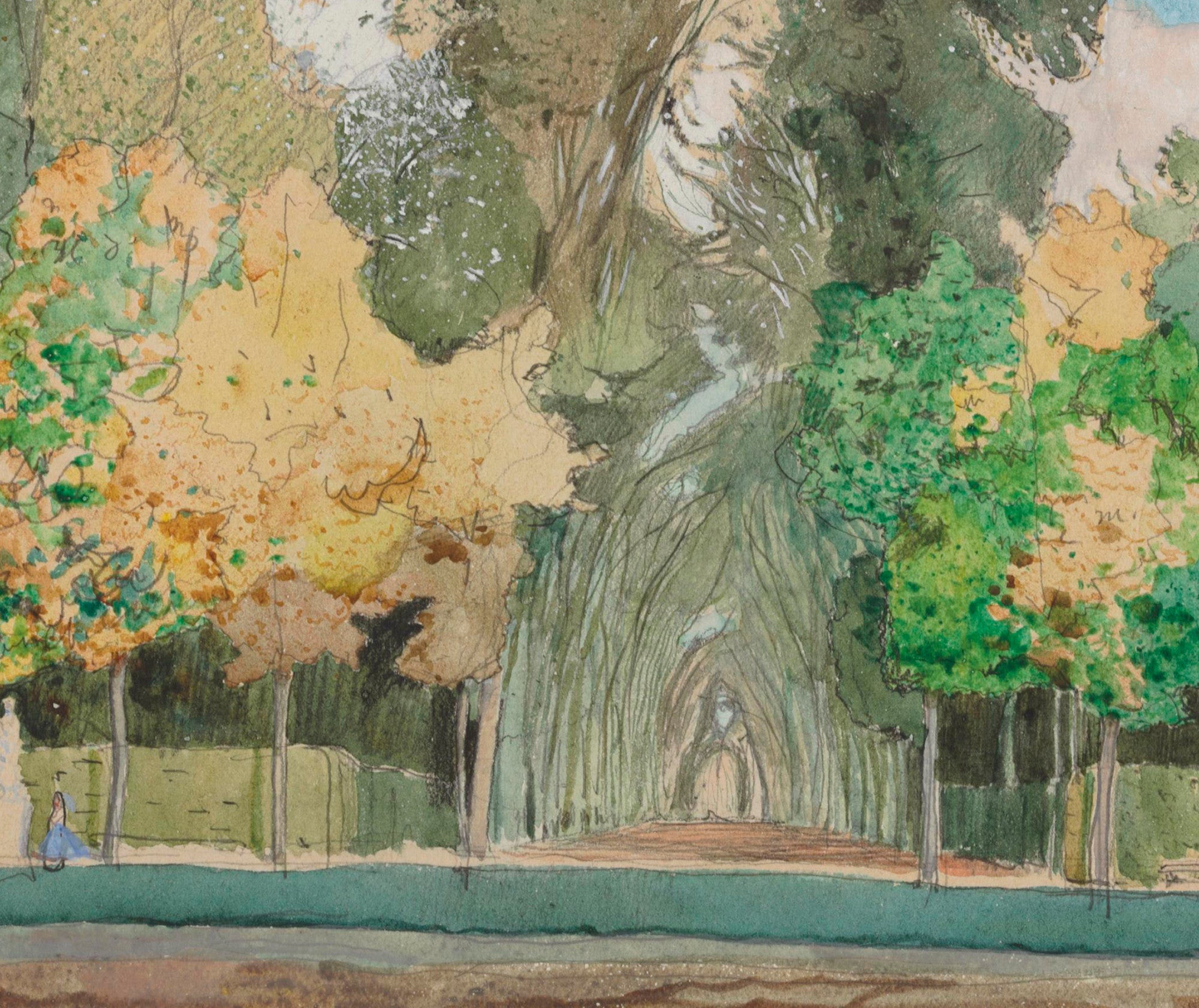 Konstantin Somov Fine Art Print, Autumn in the park at Versailles