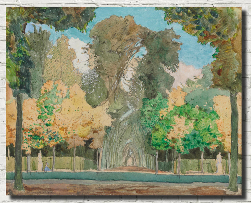 Konstantin Somov Fine Art Print, Autumn in the park at Versailles