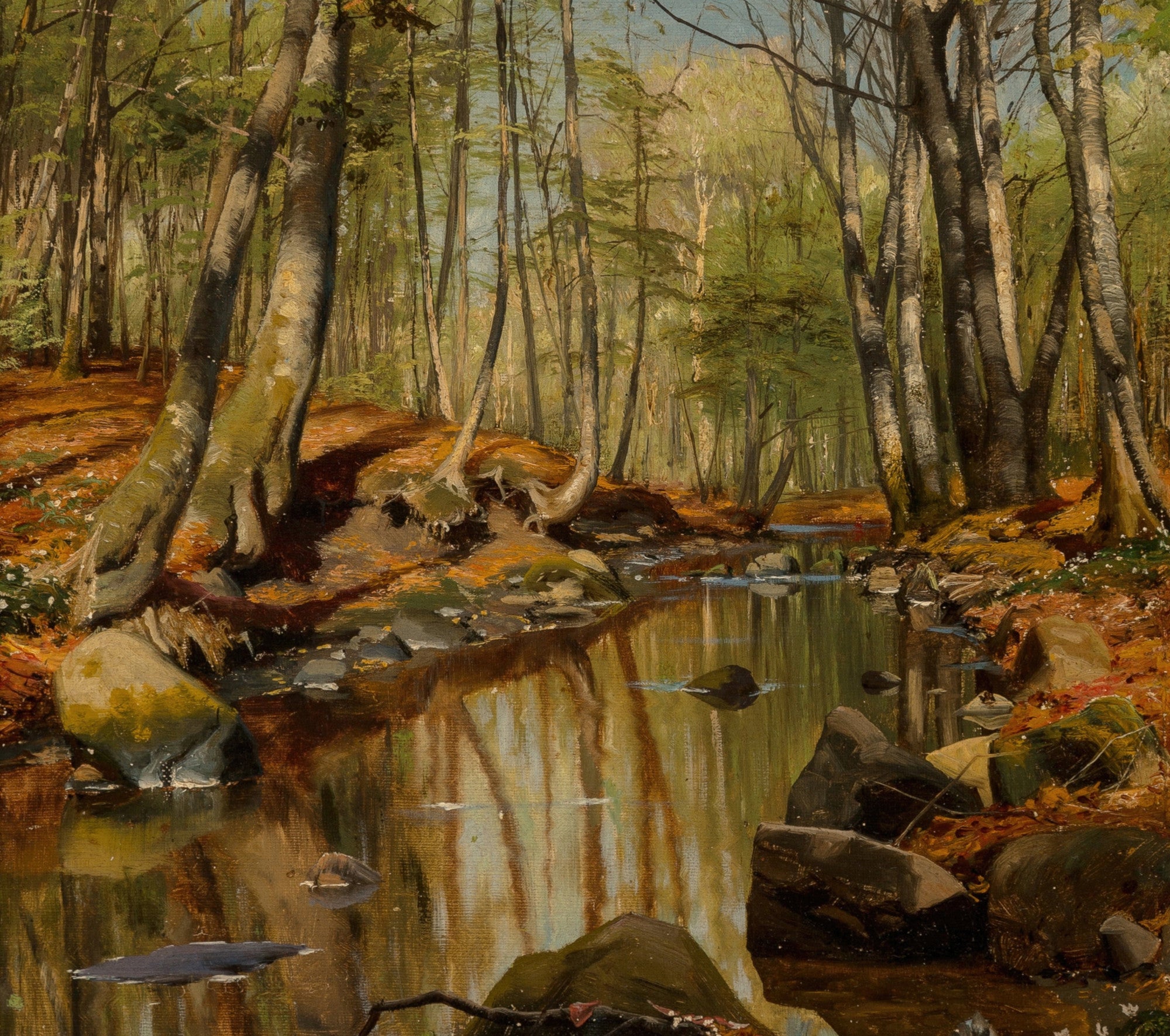 A Wooded River Landscape, Peder Mørk Mønsted Fine Art Print