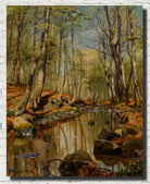 A Wooded River Landscape, Peder Mørk Mønsted Fine Art Print