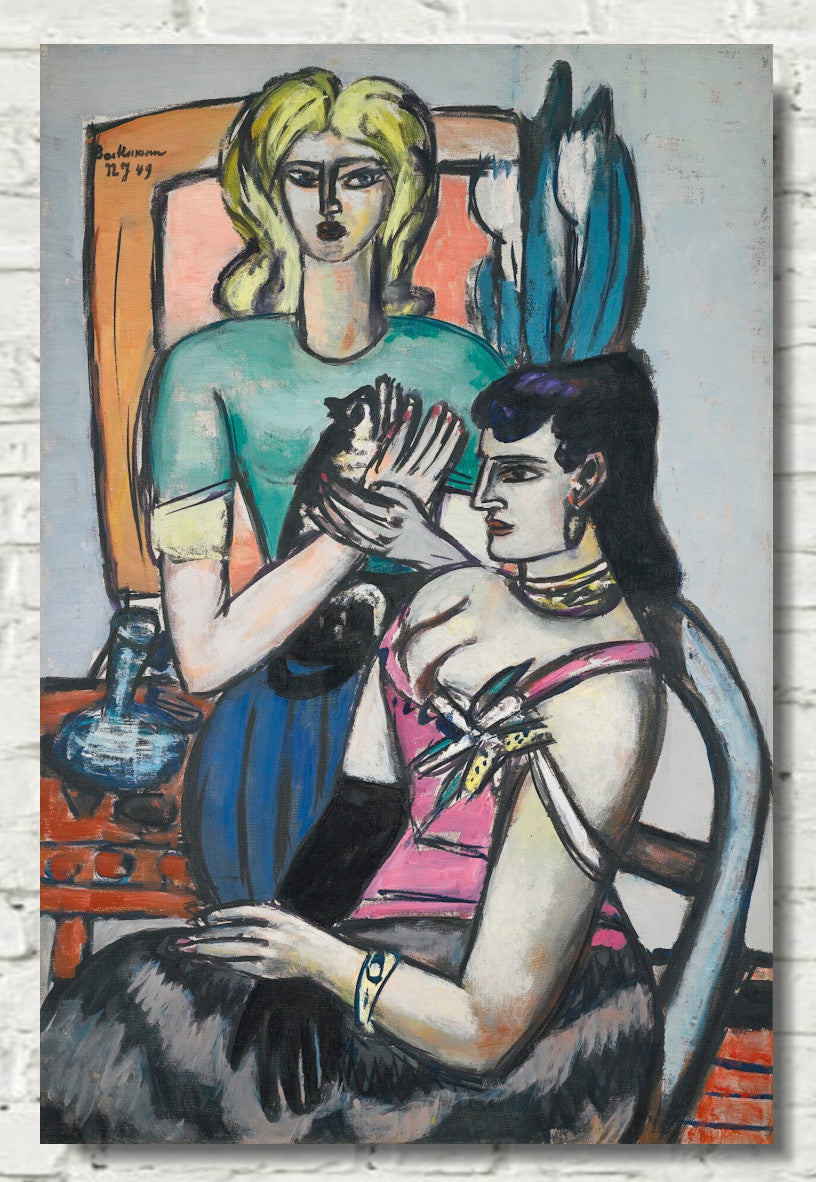 Max Beckmann, Before The Ball, Two Women with a Cat - New Objectivity